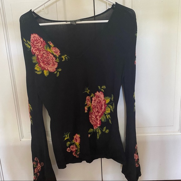 INC black floral top - Picture 2 of 7